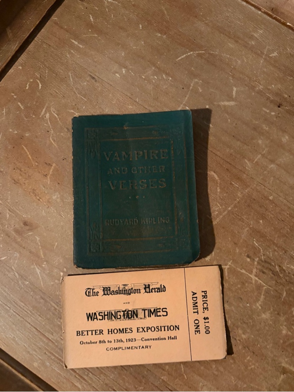 Mini Vintage Vampire and Other Verses & Better Homes Expo 1923 Admission Ticket